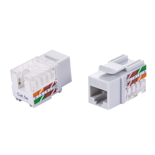 5 pack Cat5e 45° Angled Keystone Jack Network 110 Punchdown 8P8C Cat5 Gray
