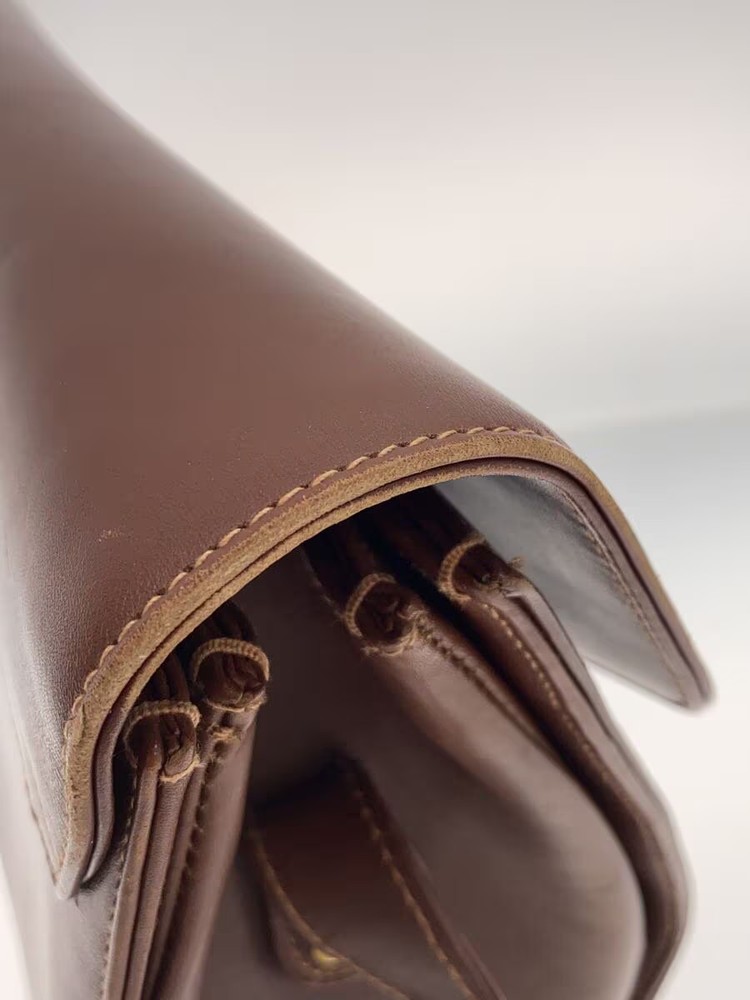 GUCCI Shoulder Bag Leather BRW Solid