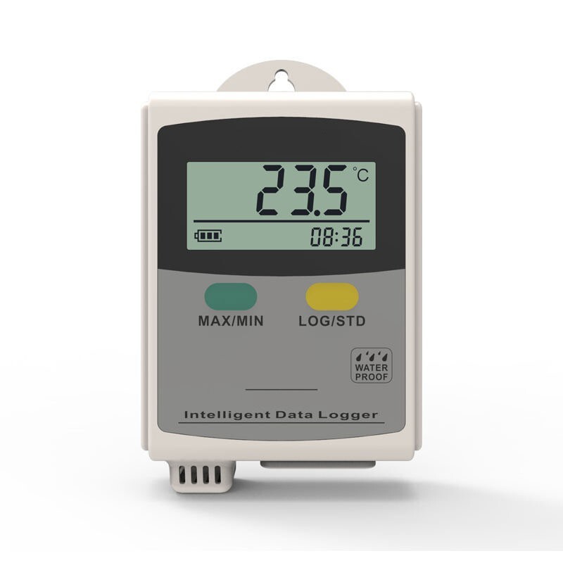 Portable Temperature Data Logger LCD Displays Real-time Data Slectable °C or °F