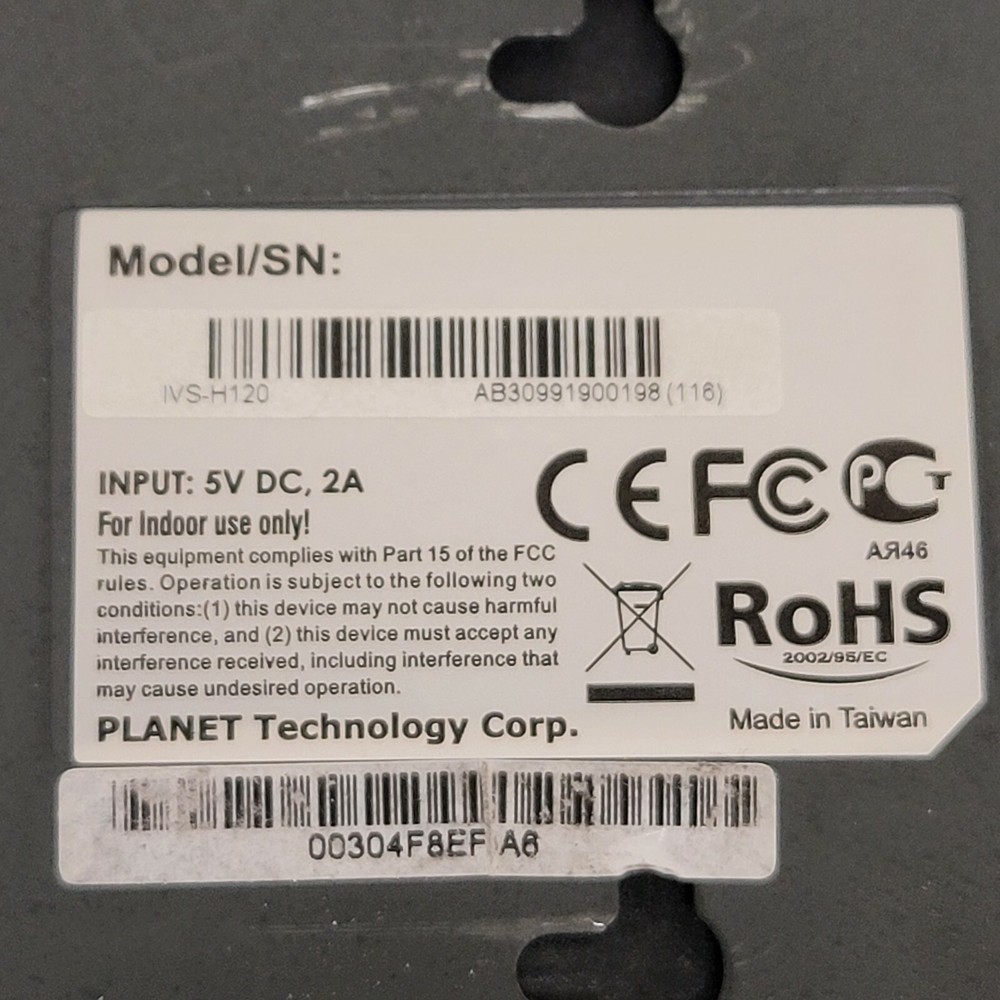 Planet Networking IVS-H120 H.264 Internet Video Server