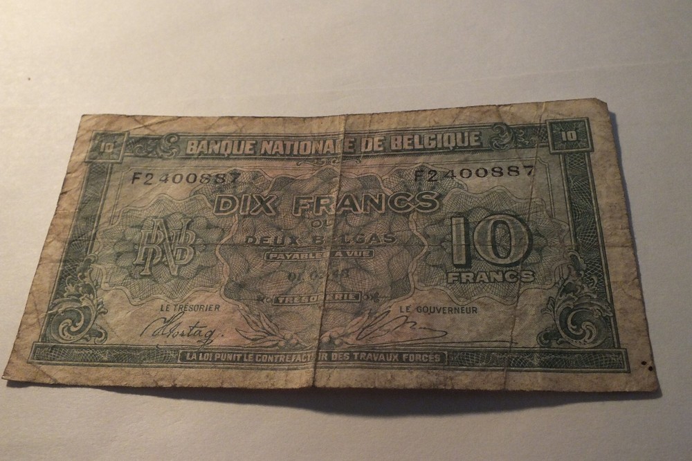 1943 Belgium Tien Dix Francs