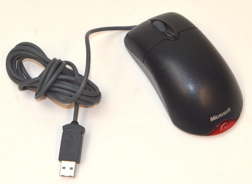 Microsoft Wheel Mouse Optical, USB, Mac and PC, BLK *Used* X802382