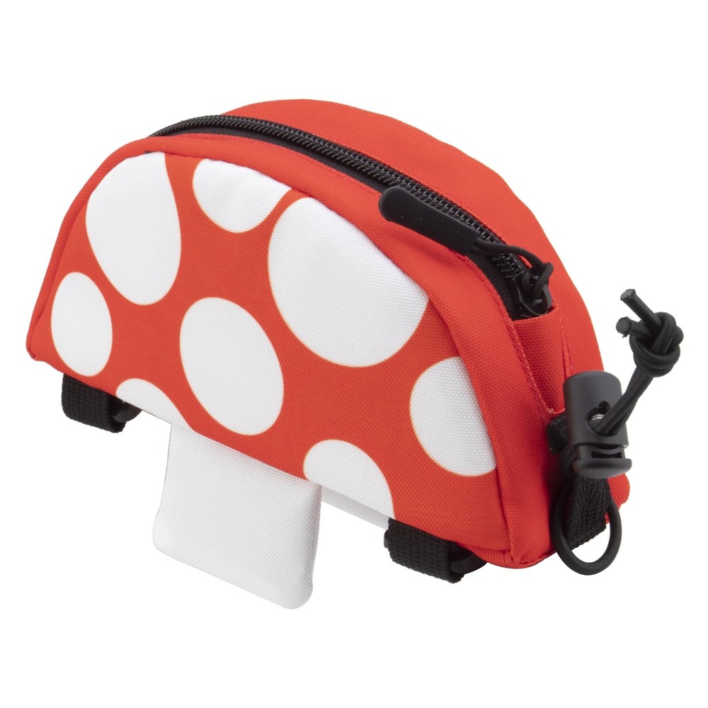 Snack! Cycling Mushroom Zippered Frame Bag w/ Hook & Loop Attachment - Red/White