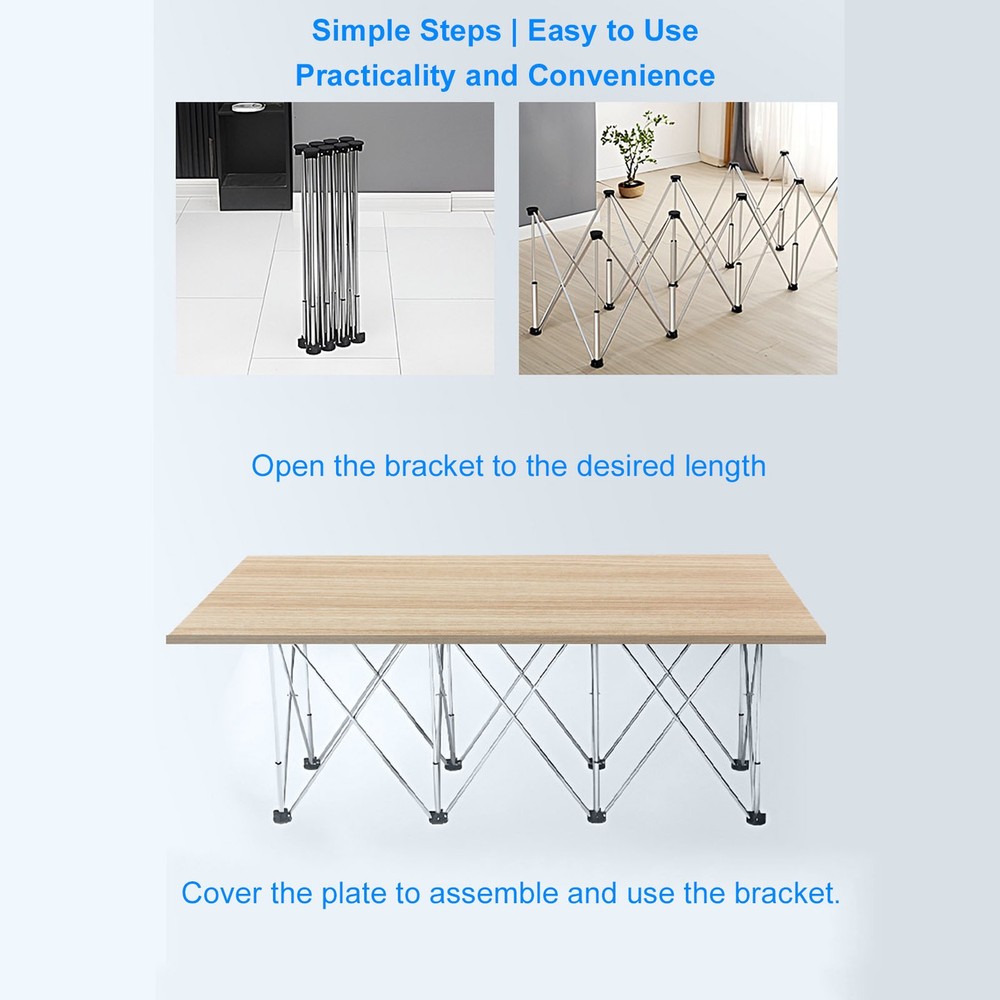 6 Legs Folding Workstand Portable Stable 600kg Capacity Telescopic Workbench