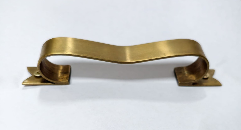 6 D PULL 6" handle heavy ribbon solid heavy brass old style kitchen GRAB 15 cm