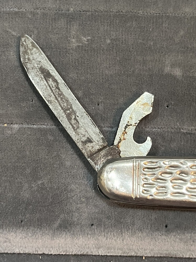 VINTAGE SILVER CAMP KNIFE 3 Blade