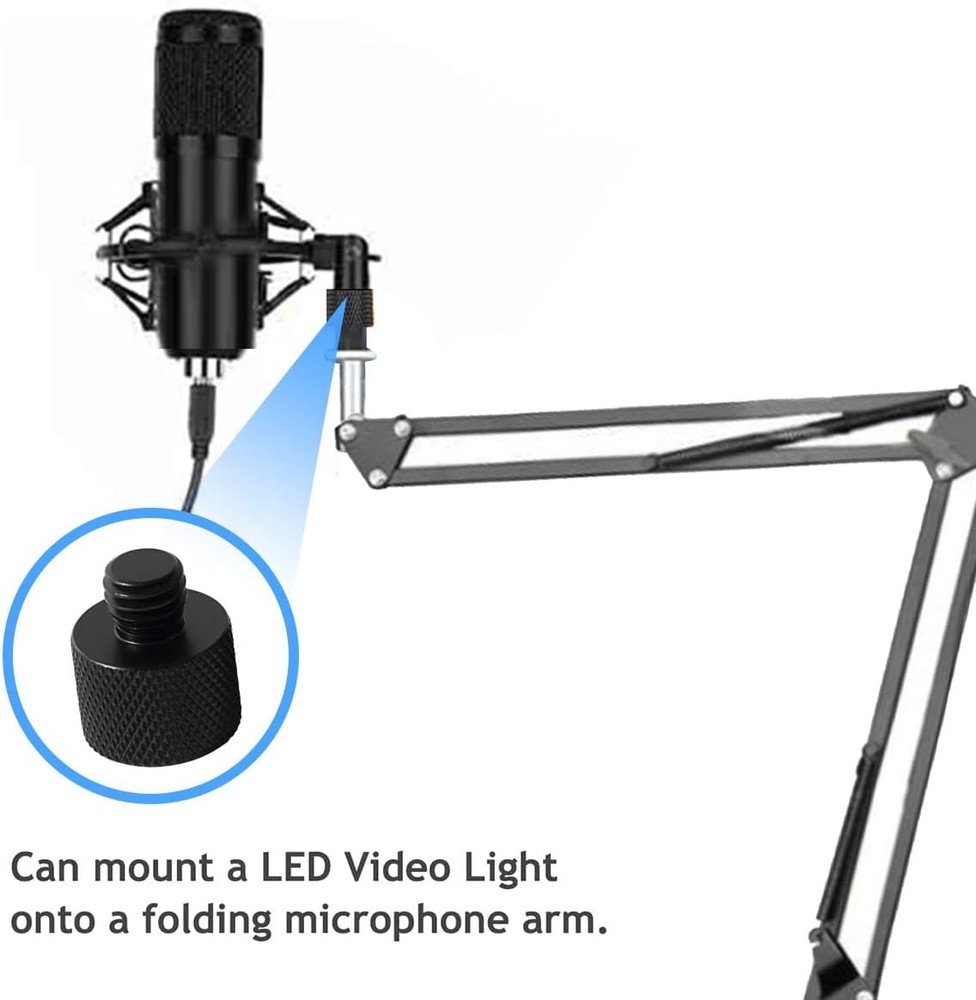 Threaded Tripod Screw Adapter Double Head Stud Standard Mounting Thread Black