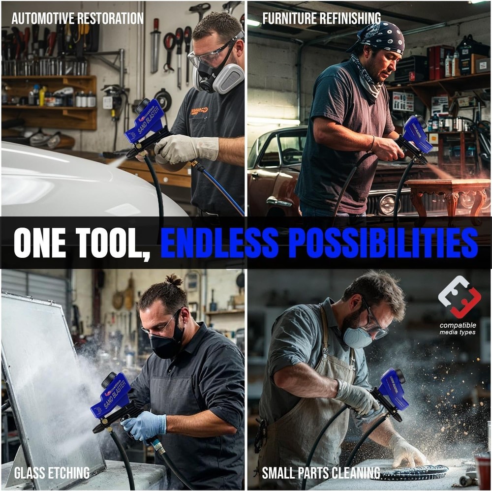 Complete Sand Blasting Kit with Ceramic Siphon Function - For Fine Detail Work