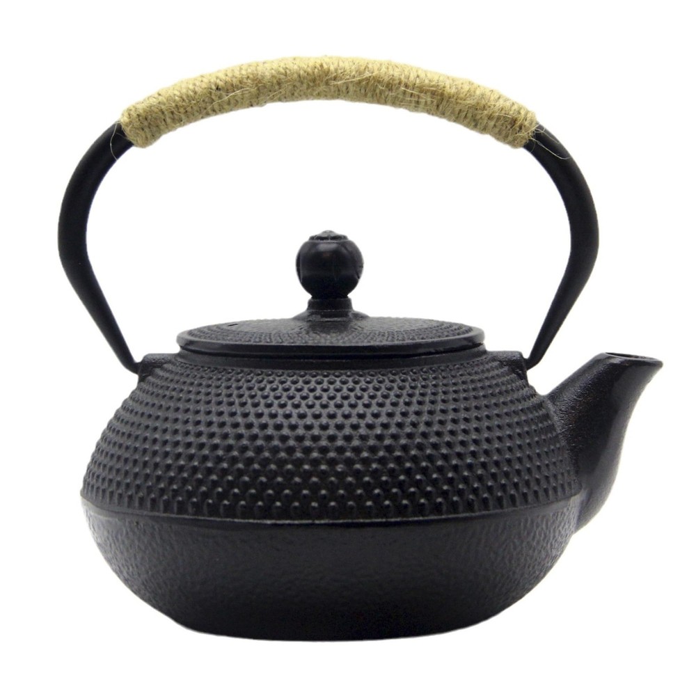 27.1oz Japanese Cast Iron Teapot Black Enameled Kettle with Infuser Stovetop