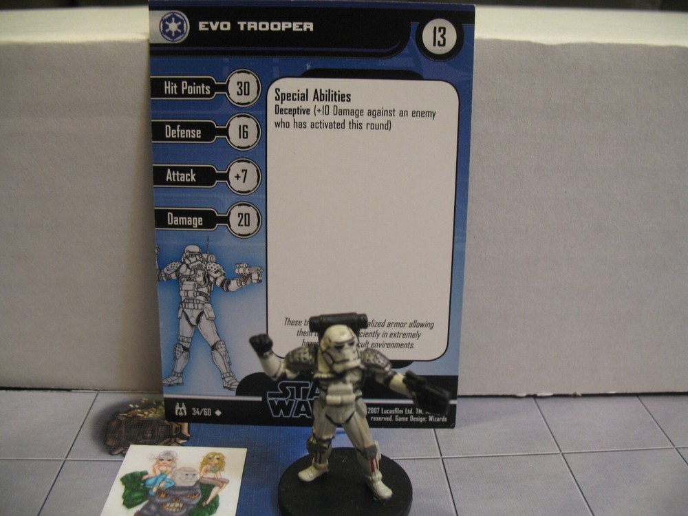 =Star Wars Miniatures FORCE UNLEASHED Evo Trooper 34/60 with card =