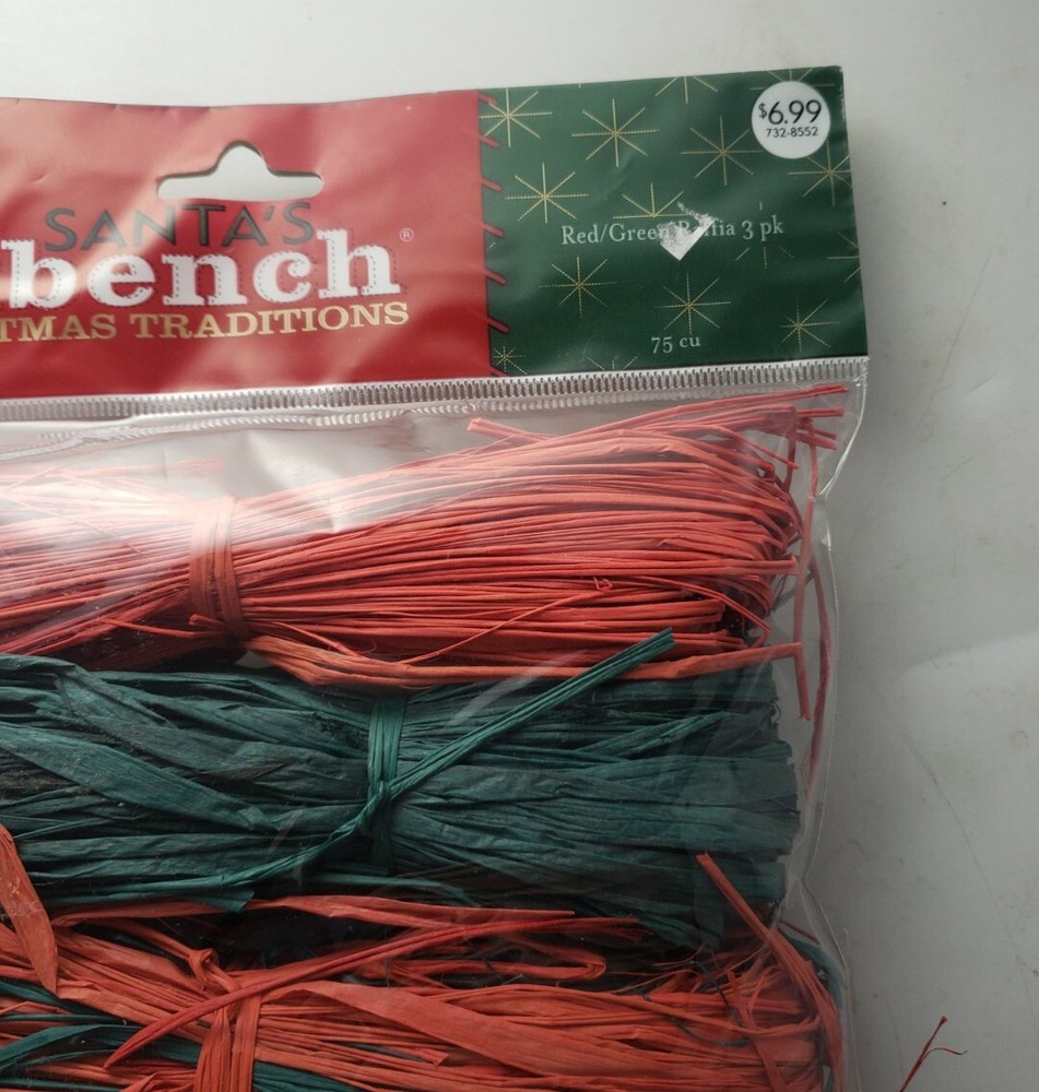 Santa's workbench Christmas Raffia Red, Green