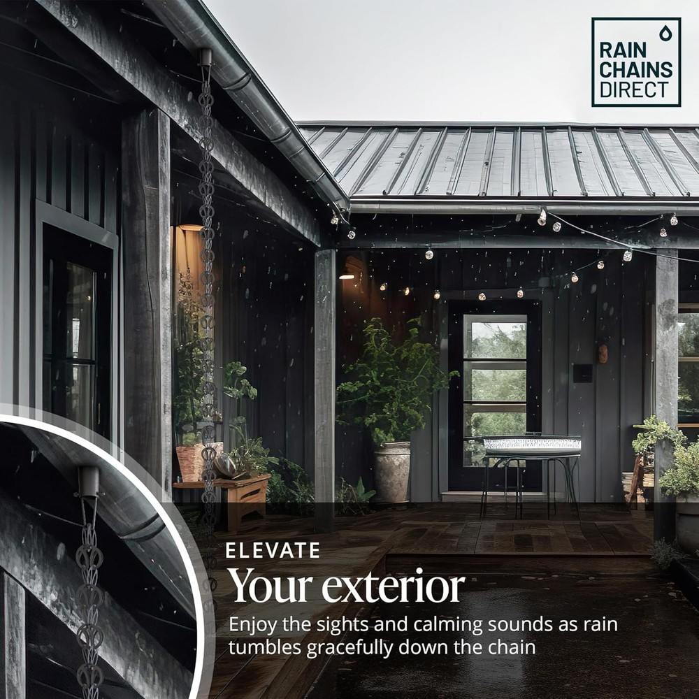 Open-Flow Design Rain Chain - Hassle-Free Water Flow