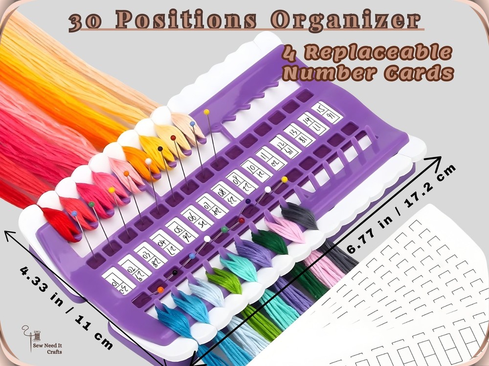 Embroidery Thread Organizer 30/50 Slots with Replaceable Number Cards