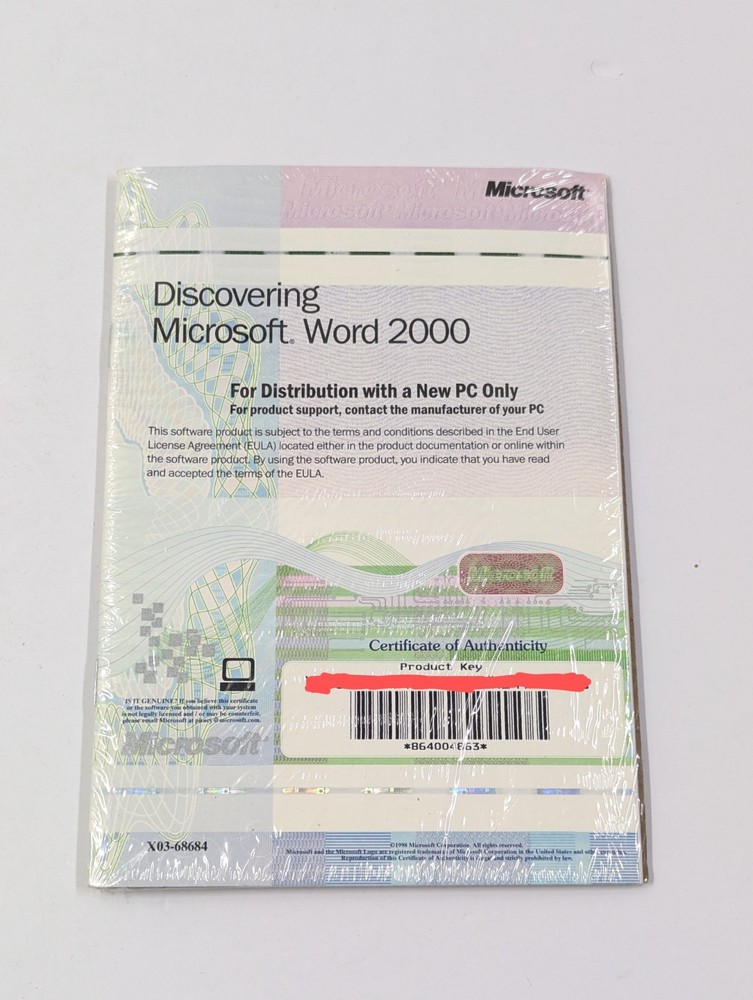 Discovering Microsoft Word 2000 w/Product Key CD-ROM Software Application