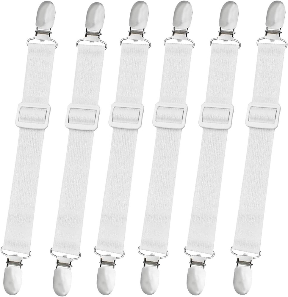 10 pcs Adjustable Bed Sheet Straps,Bed Sheet Clips, Elastic Bed Fitted Sheet Hol