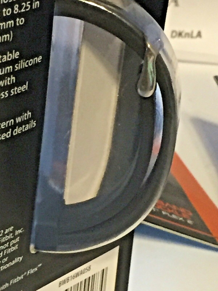Solid Black Blackweb REPLACEMENT Fitbit Flex 2 Band with Silver Steel Buckle