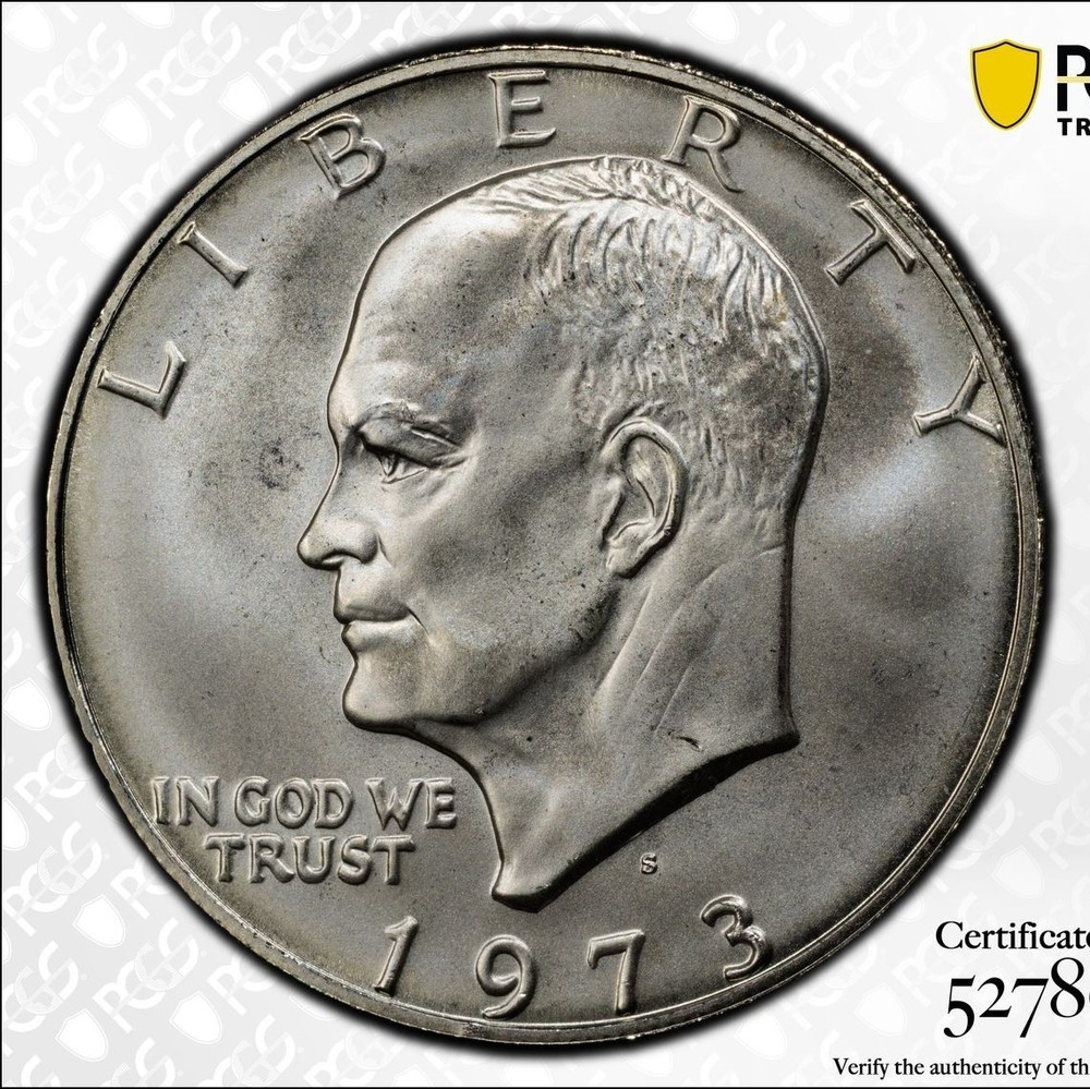 1973 S Eisenhower Silver Dollar PCGS MS67 (Silver Business Strike from Blue IKE)