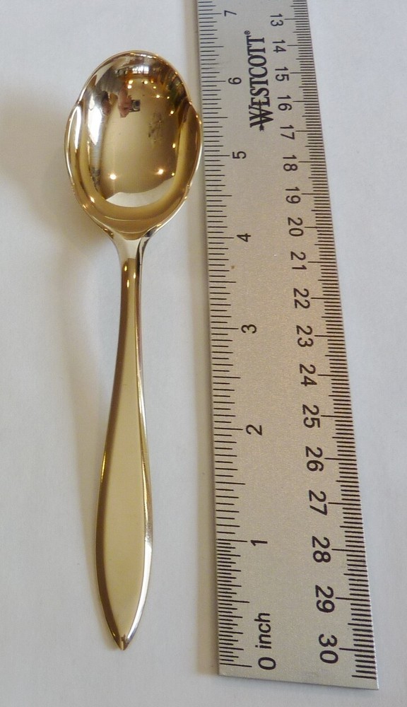 Dirigold Dirilyte Goldware Regal Flatware Serving Sugar Shell Bon Bon Dip Spoon
