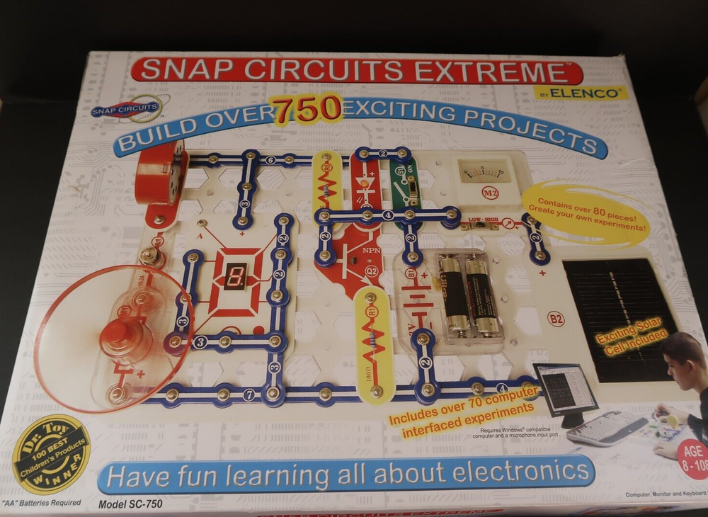SNAP CIRCUITS EXTREME SC-750 Elenco Electronics Project Educational Kit COMPLETE