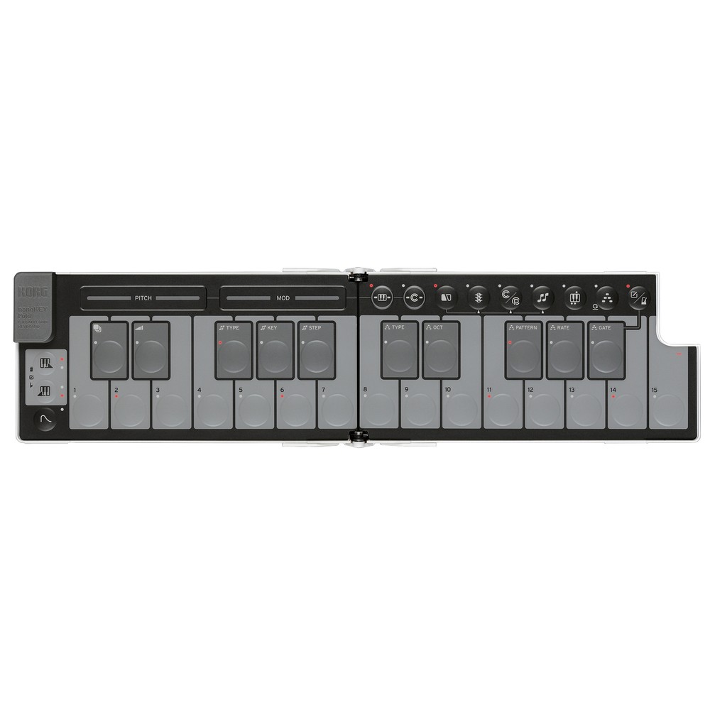Korg nanoKEY Fold Foldable Smartphone-Size USB-C MIDI Keyboard, White