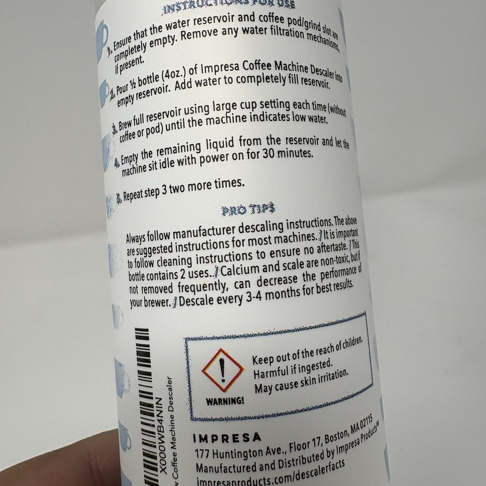 Keurig Descaler (2 Uses Per Bottle) Universal Descaling Solution 4 Pack