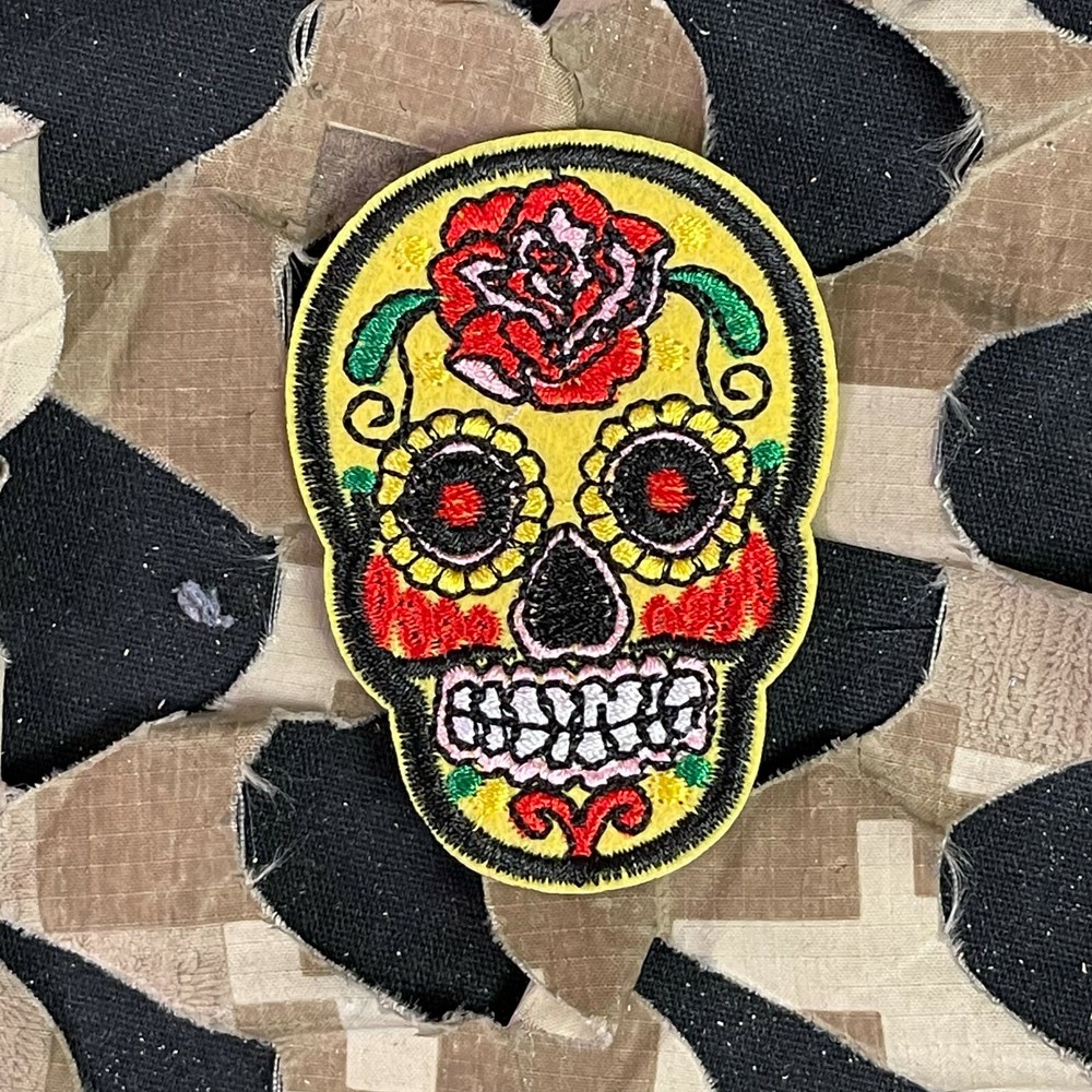 NEW Warrior Iron On Embroidered Morale Patch - Sugar Skull (8-Pack)