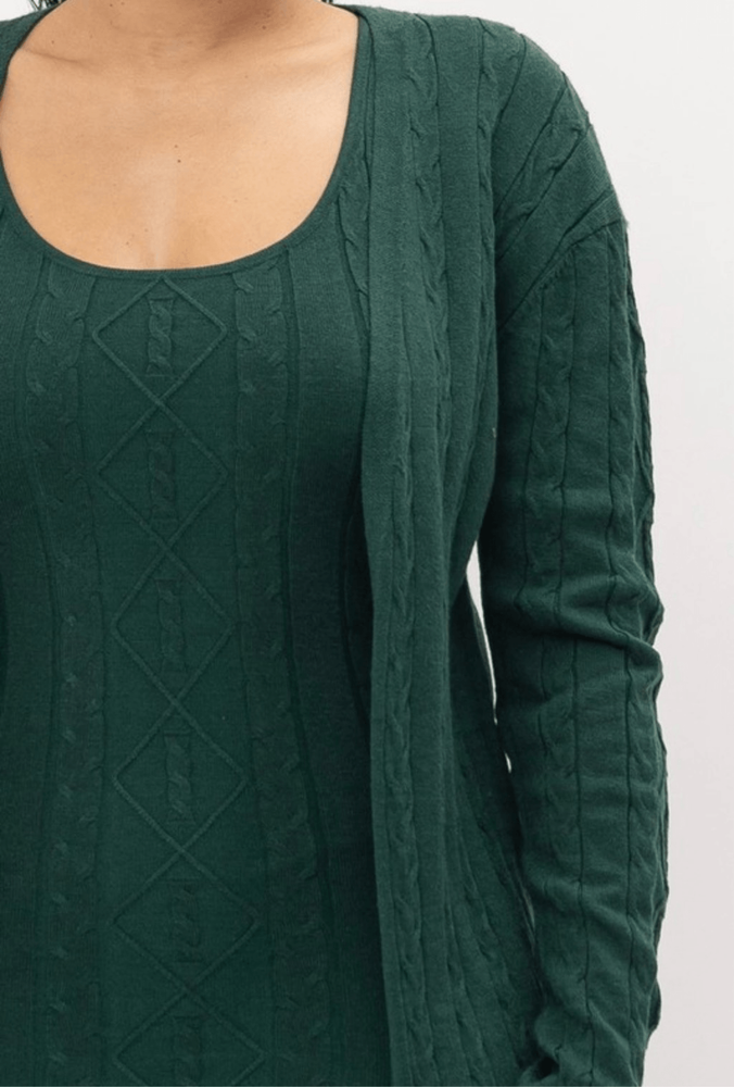 Hunter Green Knit Maxi Sweater Dress