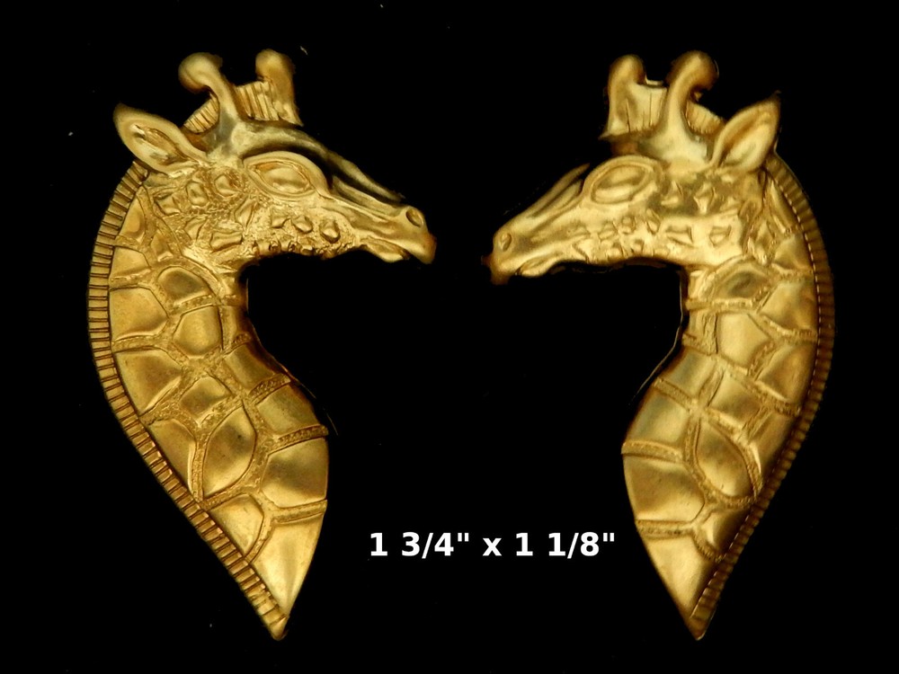 Giraffes / Mirror Image /Raw Brass Stampings / One Pair
