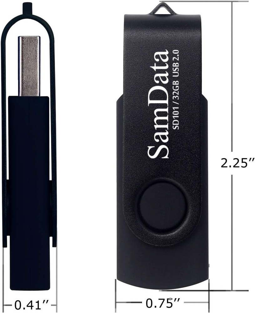 32GB USB Flash Drives 2 Pack Thumb Memory 32GB, Black 32GB*2