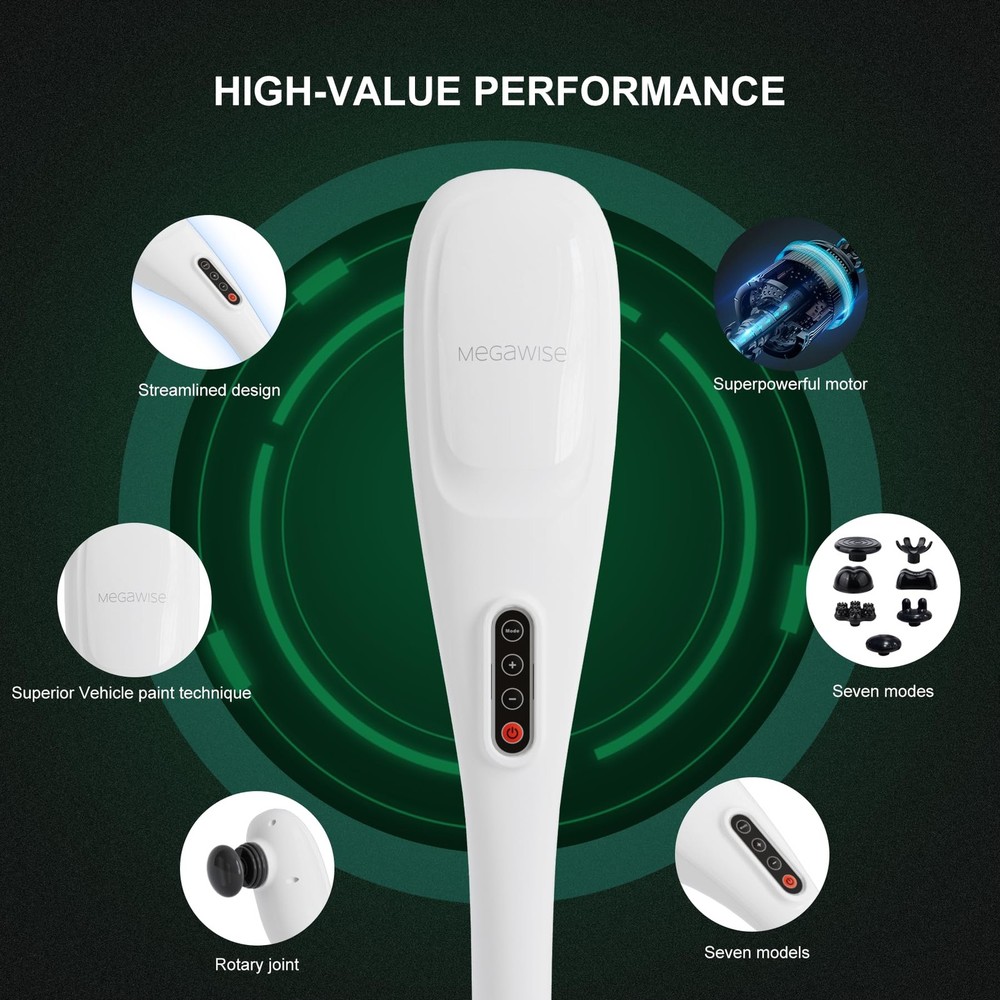 Handheld Back Massager | Deep Tissue Percussion Relief for Back, Neck, Should...