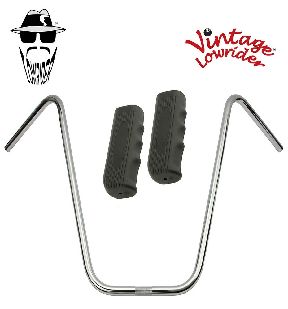 Original Lowrider 22" 22.2 Ape Handlebar Chrome Custom 120mm Grip Solid/Black