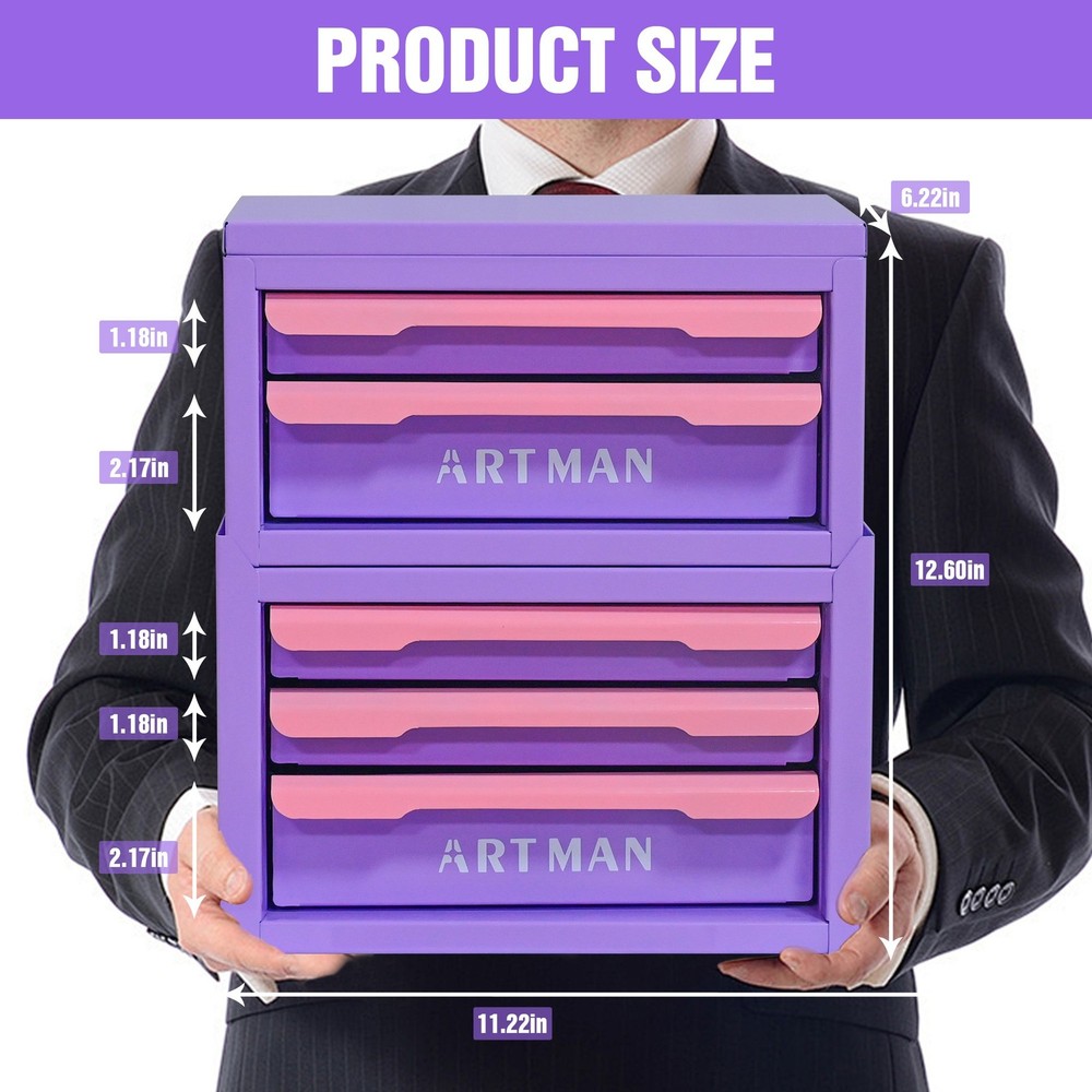 2+3 Layer Drawer-Style Organizer Boxes,Office Desk Workstation Tool Storage Rack