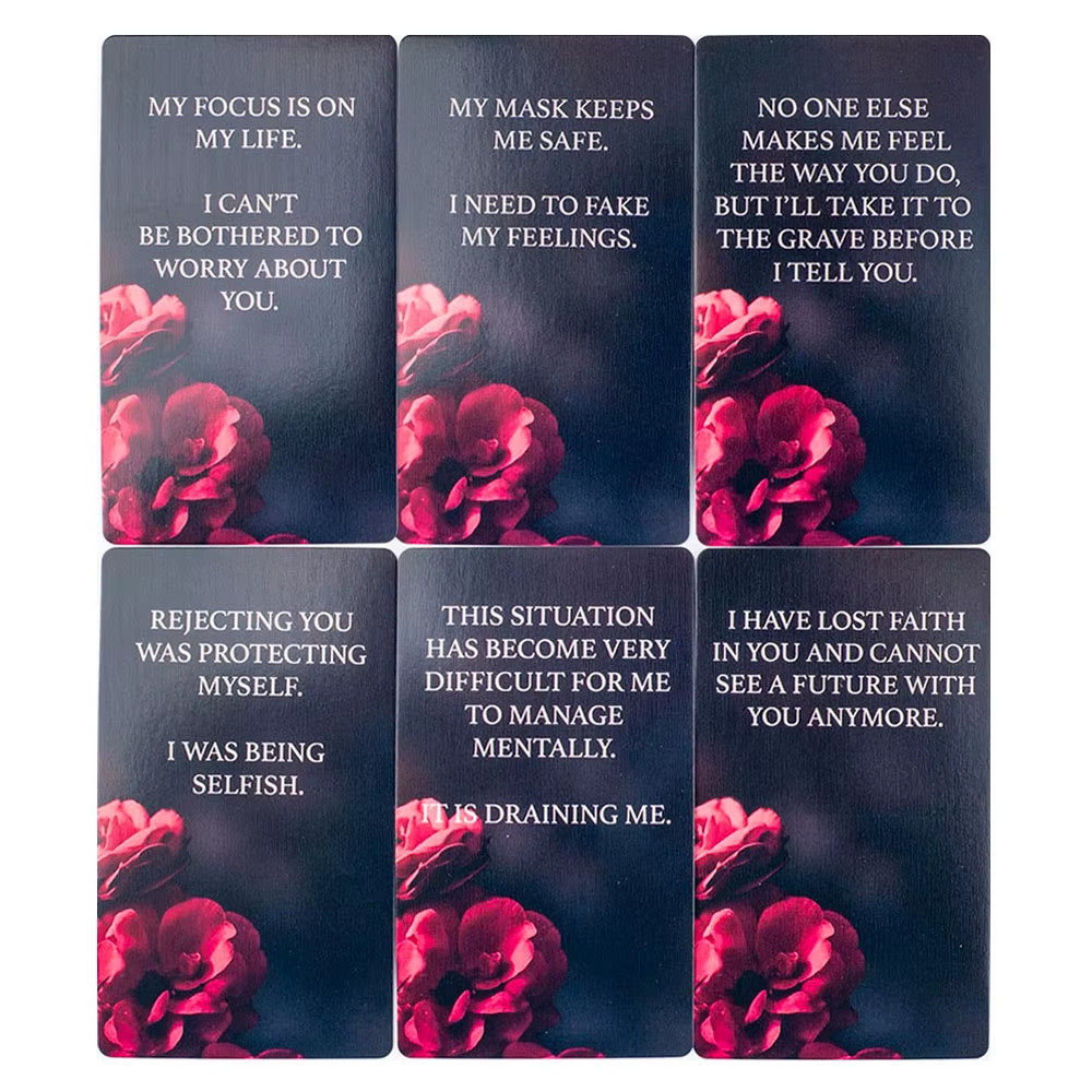 Dark Confession Oracle: 50-Card Shadow Work Deck - Twin Flame Love Messages