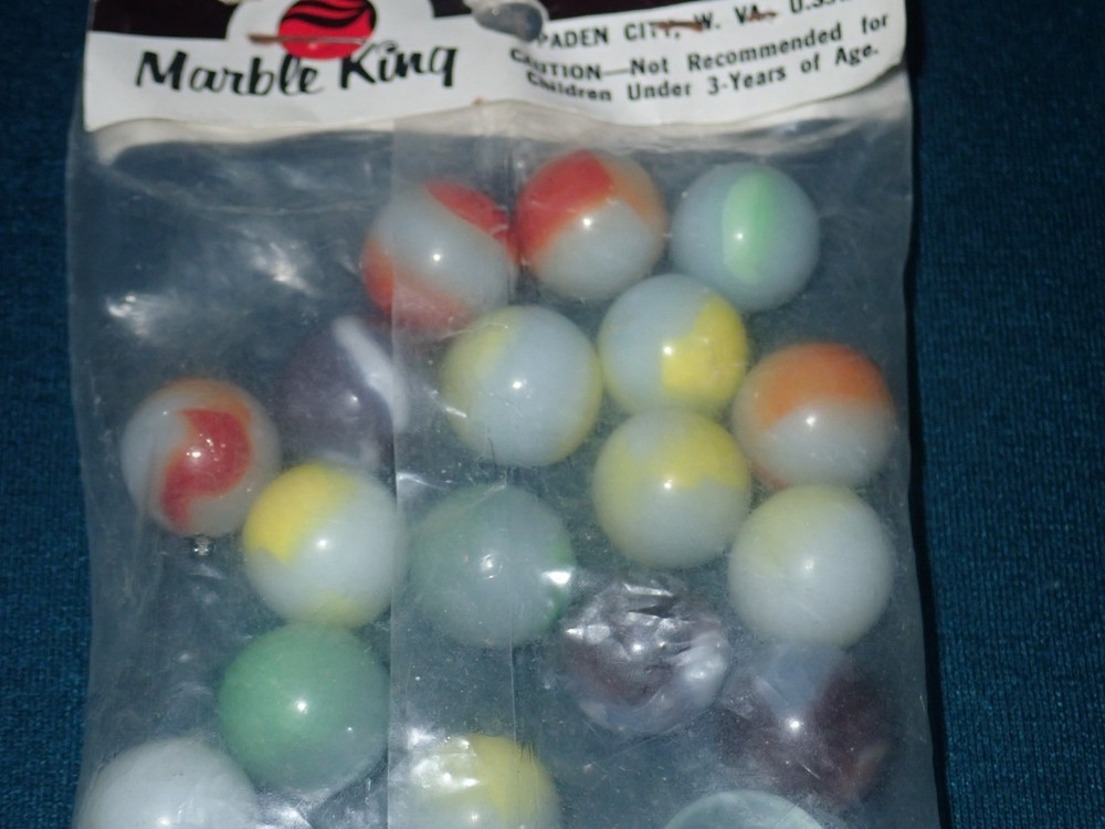 Vintage Marble King 20 Pack Marbles, Includes Shooter