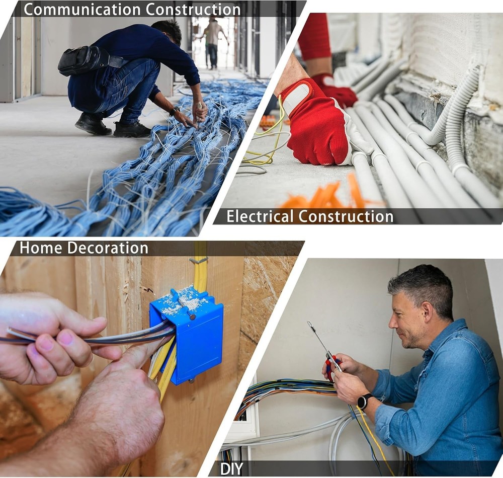 15m Wire Snake - 3.0 mm Electrical Fish Tape for Fast Wire Pulling