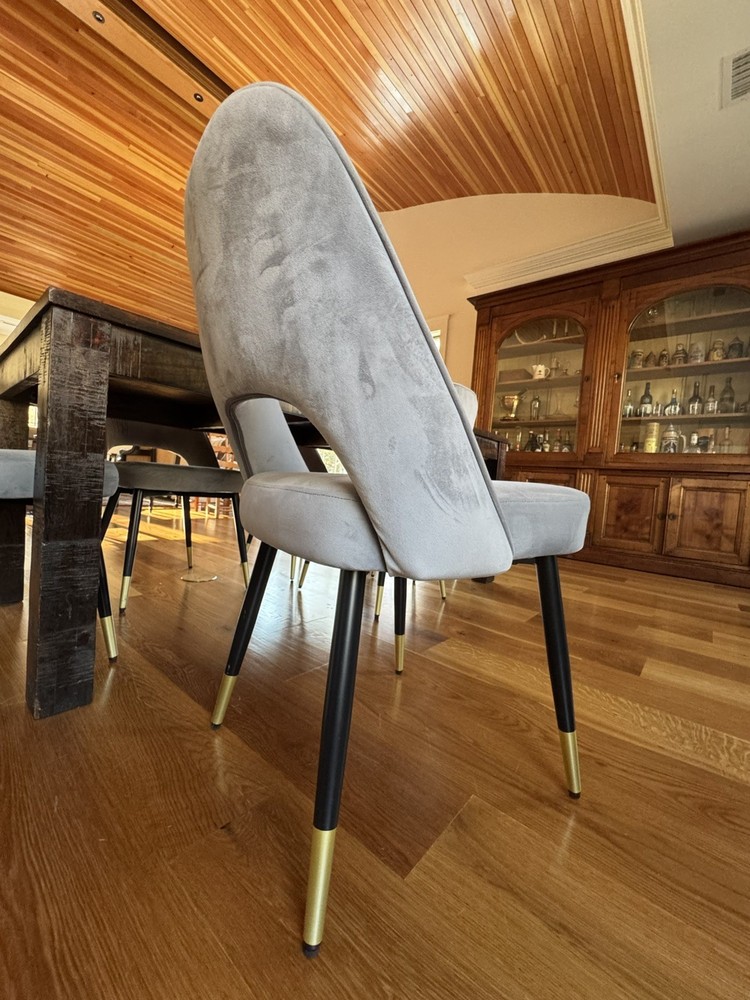 FDW FDC-FB164 Upholstered Dining Chair - Gray