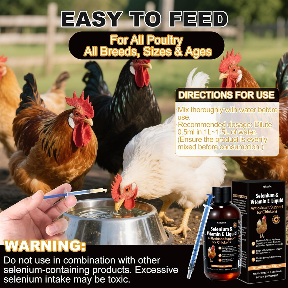 E+S Poultry Vitality Formula | Selenium for Chickens and All Poultry | Nutrient