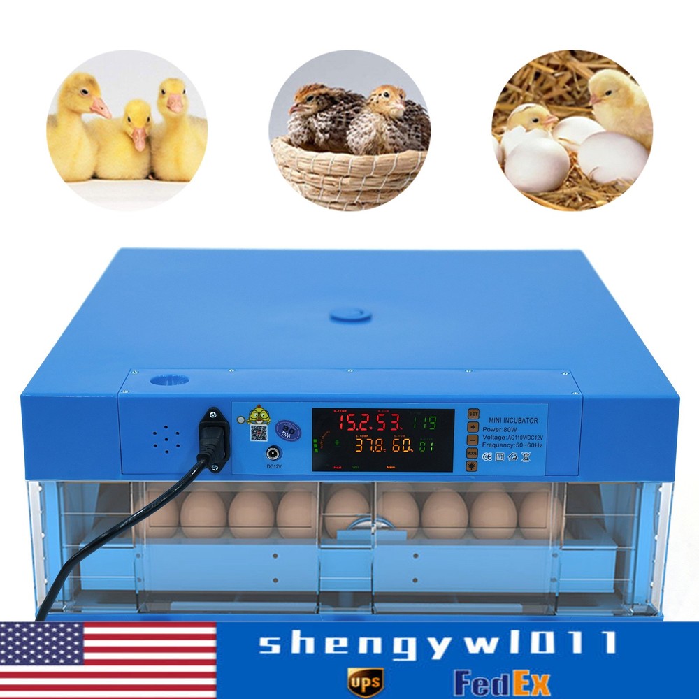 64 Eggs Incubator Automatic Digital Chicken Egg Hatcher Temperature Control