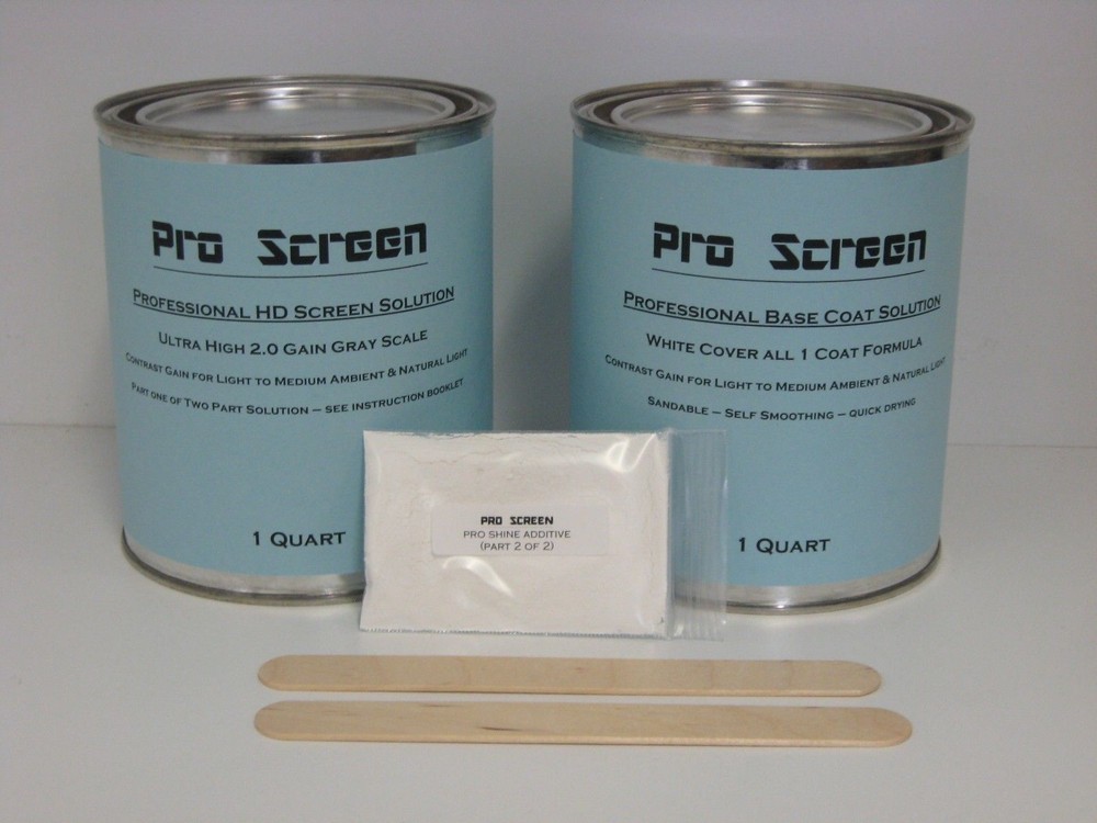 HD Projector / Projection Screen Paint - All in 1 Kit -Solution + Base Coat -3D