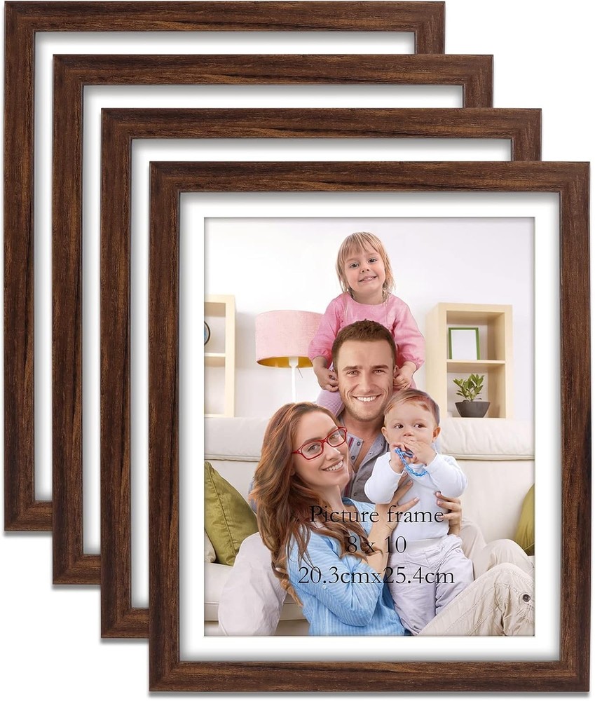 Rustic Brown 8x10 Picture Frame Set - Pack of 4