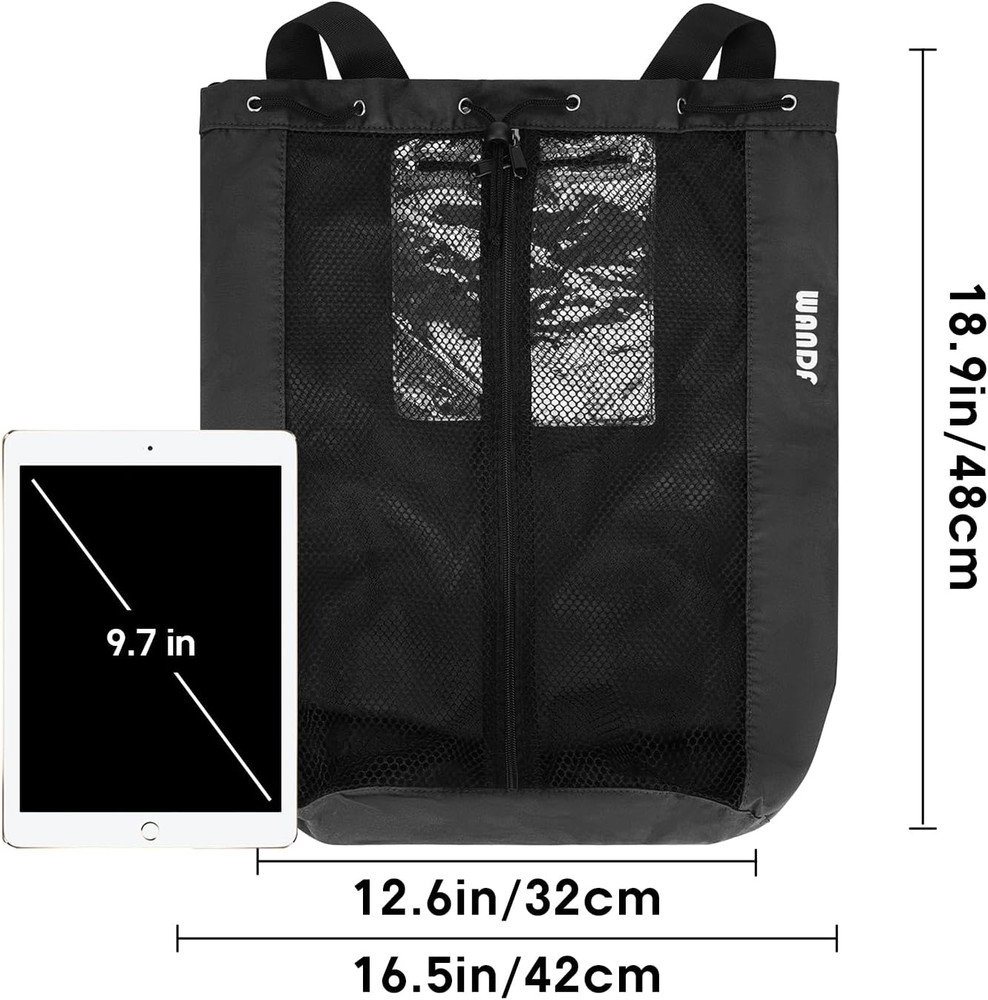 Swim Bag Mesh Drawstring Backpack Beach Backpack for Swimming, Gym, and Workout