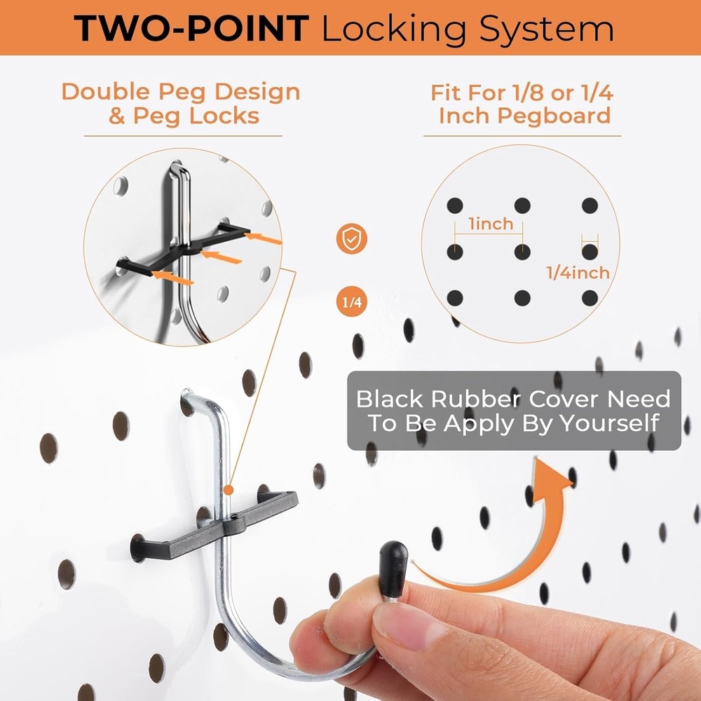 Complete Pegboard Accessory Set: 16 Hooks and Bins for Efficient Tool Storage