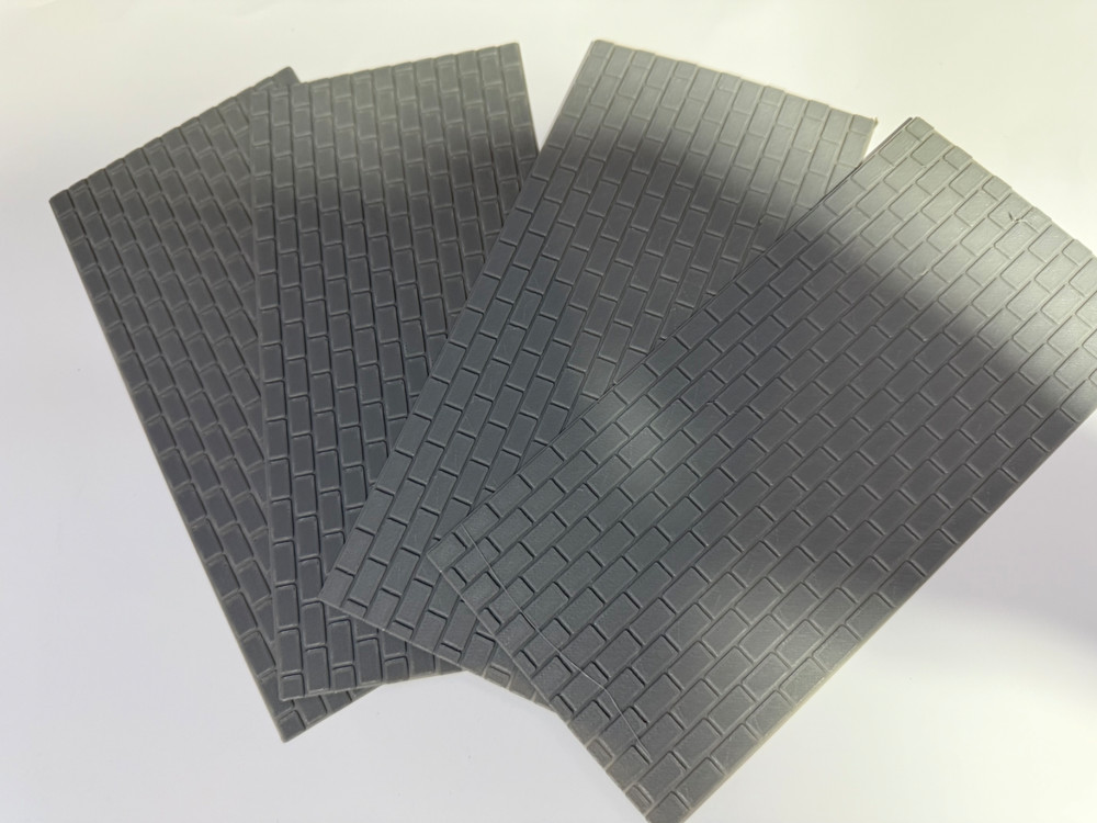 O Scale Stone Medium Blocks (1/2”x1/4”) Model Train Scenery Sheets - 4 Textured