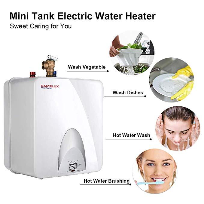 Camplux ME60 Mini Tank Electric Water Heater 6-Gallon,1.44kW at 120 Volts