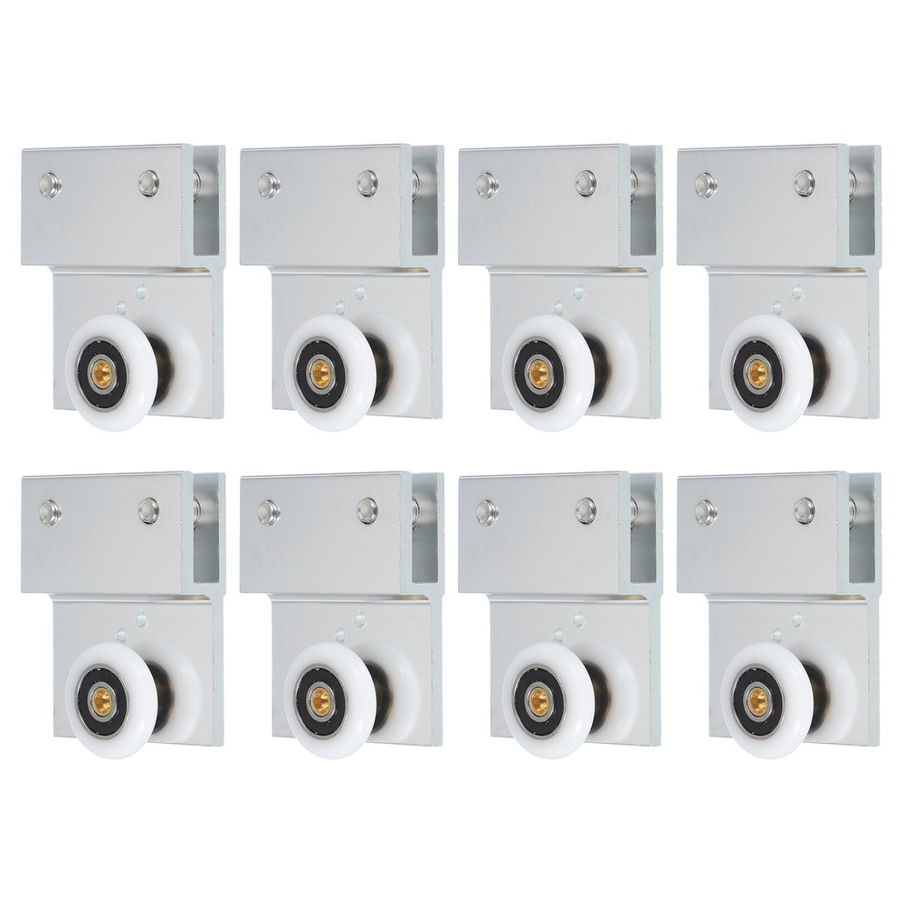 8 Pcs 26mm Diameter Frameless Sliding Shower Door Roller Replacement Silver