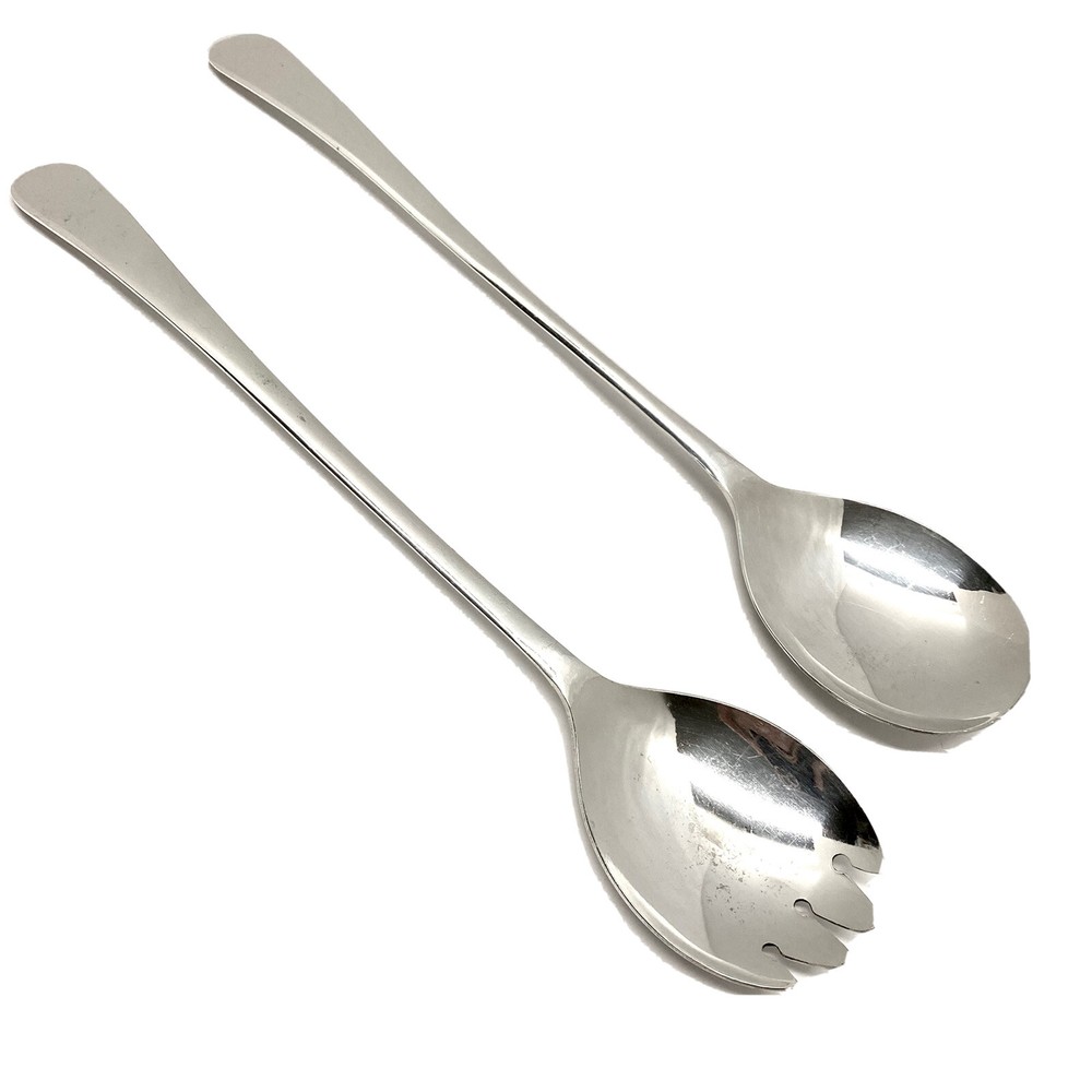 Sheffield England Silverplate Serving Salad Set, Spoon & Fork 9 1/2" Flatware