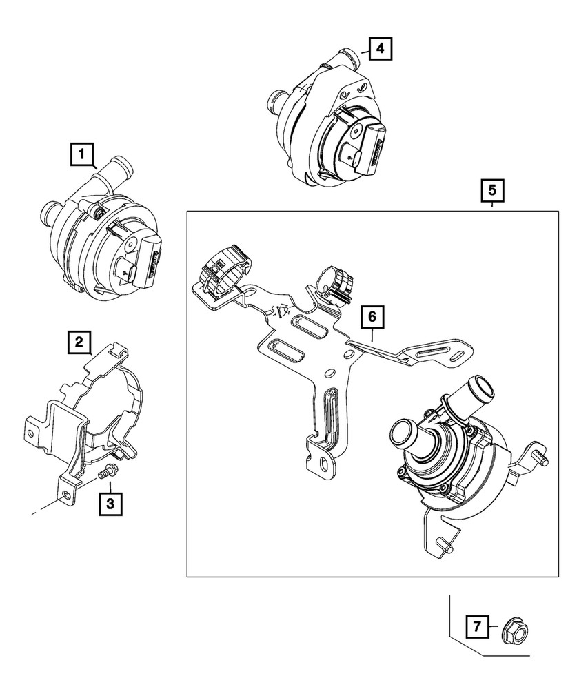 Genuine Mopar Auxiliary Coolant Pump Bracket 68400474AA