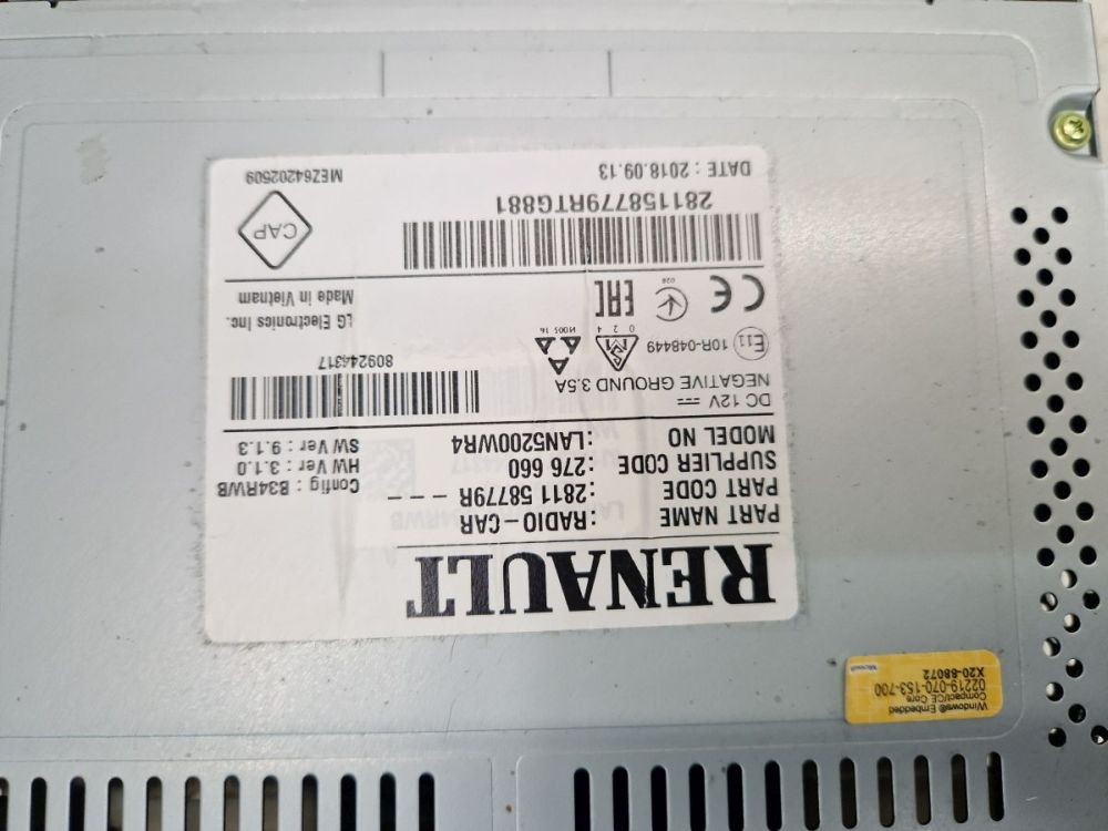 Radio/Navigation System - Combination Screen Fits for Renault Trafic III