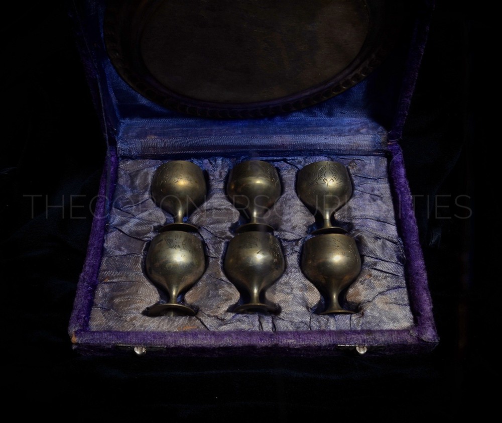 Antique Silver Goblet Communion Set