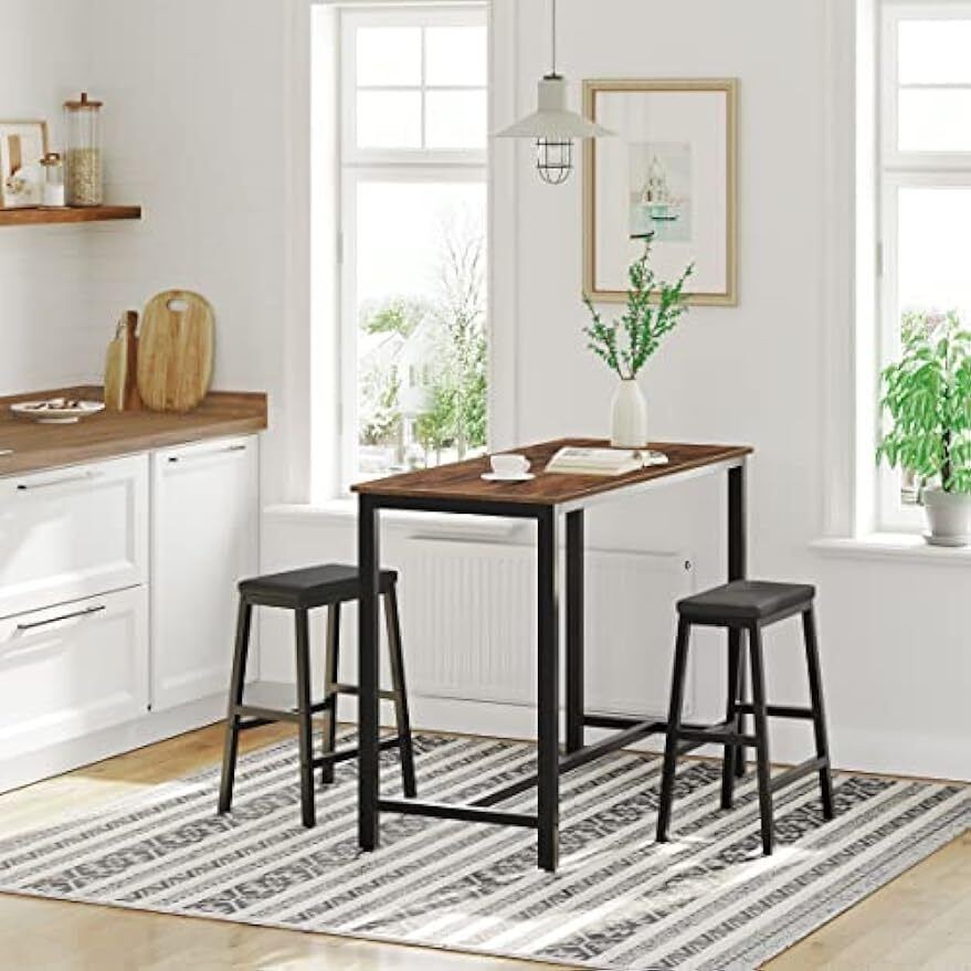 Modern Bar Breakfast Stools PU Leather Upholstered Kitchen Dining Room 2 Sets US